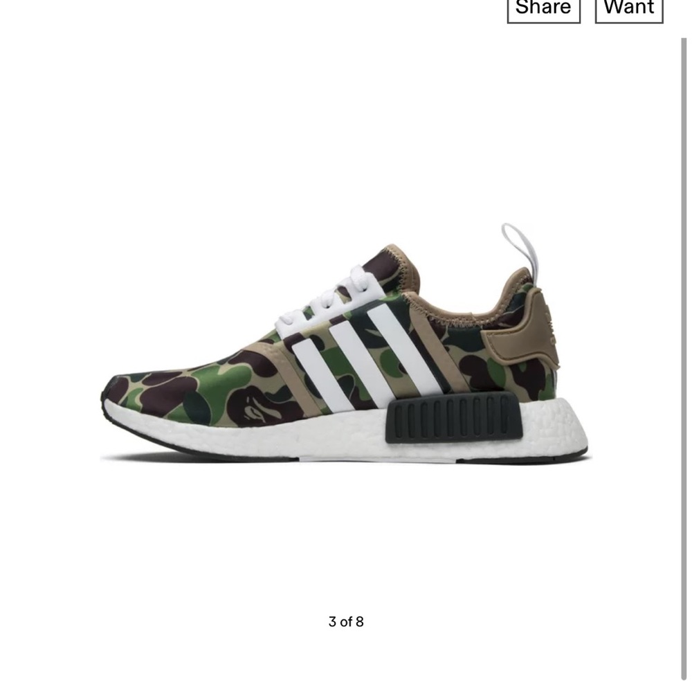 A BATHING APE X NMD_R1 'OLIVE CAMO' YEEZYS size 7.5